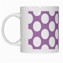 Lilac Polkadot White Coffee Mug from ArtsNow.com Left