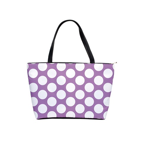 Lilac Polkadot Large Shoulder Bag from ArtsNow.com Front
