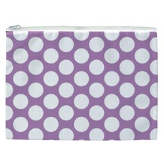 Lilac Polkadot Cosmetic Bag (XXL) from ArtsNow.com Front