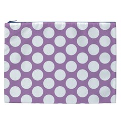 Lilac Polkadot Cosmetic Bag (XXL) from ArtsNow.com Front