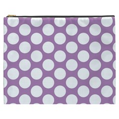 Lilac Polkadot Cosmetic Bag (XXXL) from ArtsNow.com Front