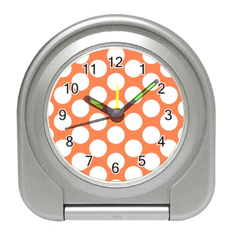 Orange Polkadot Desk Alarm Clock from ArtsNow.com Front