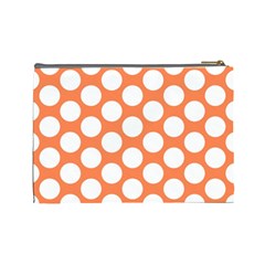 Orange Polkadot Cosmetic Bag (Large) from ArtsNow.com Back