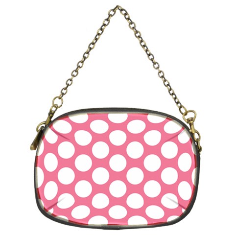 Pink Polkadot Chain Purse (Two Sided)  from ArtsNow.com Front