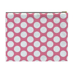 Pink Polkadot Cosmetic Bag (XL) from ArtsNow.com Back