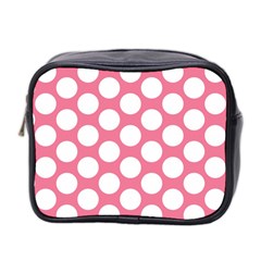 Pink Polkadot Mini Travel Toiletry Bag (Two Sides) from ArtsNow.com Front