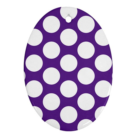 Purple Polkadot Oval Ornament from ArtsNow.com Front