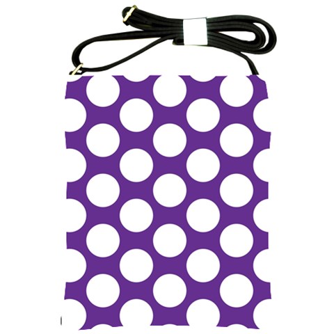 Purple Polkadot Shoulder Sling Bag from ArtsNow.com Front