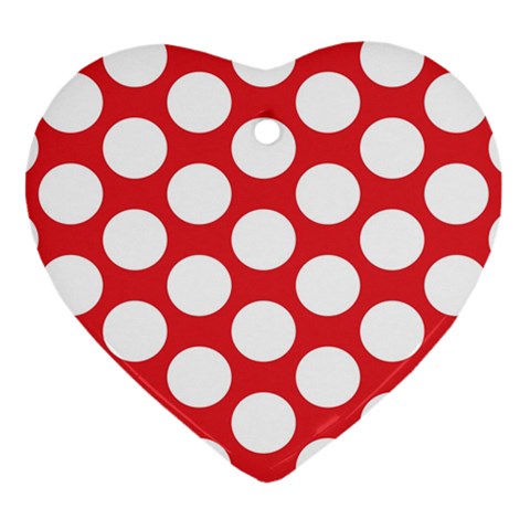 Red Polkadot Heart Ornament from ArtsNow.com Front