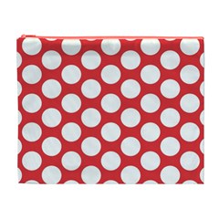 Red Polkadot Cosmetic Bag (XL) from ArtsNow.com Front