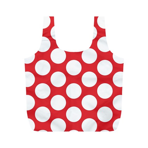 Red Polkadot Reusable Bag (M) from ArtsNow.com Front