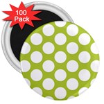 Spring Green Polkadot 3  Button Magnet (100 pack)