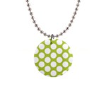Spring Green Polkadot Button Necklace