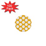 Sunny Yellow Polkadot 1  Mini Button (100 pack)