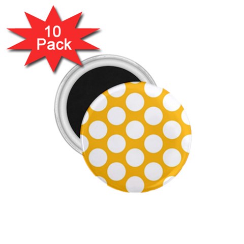 Sunny Yellow Polkadot 1.75  Button Magnet (10 pack) from ArtsNow.com Front