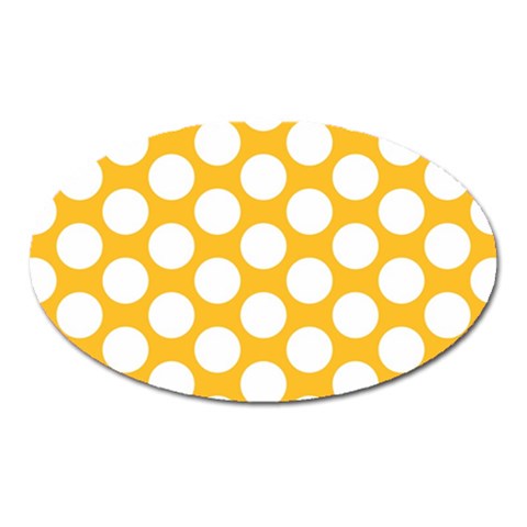 Sunny Yellow Polkadot Magnet (Oval) from ArtsNow.com Front