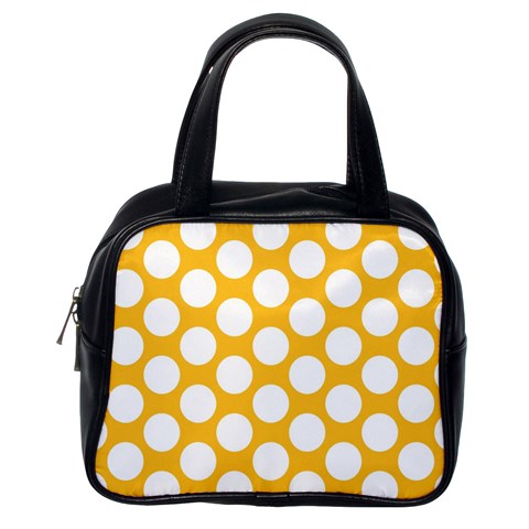 Sunny Yellow Polkadot Classic Handbag (One Side) from ArtsNow.com Front