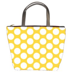 Sunny Yellow Polkadot Bucket Handbag from ArtsNow.com Front