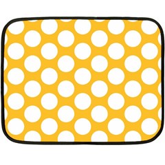 Sunny Yellow Polkadot Mini Fleece Blanket (Two Sided) from ArtsNow.com 35 x27  Blanket Back