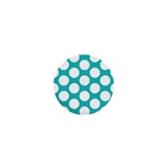 Turquoise Polkadot Pattern 1  Mini Button