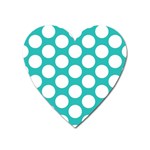 Turquoise Polkadot Pattern Magnet (Heart)
