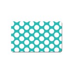 Turquoise Polkadot Pattern Magnet (Name Card)