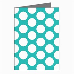 Turquoise Polkadot Pattern Greeting Card (8 Pack) from ArtsNow.com Left