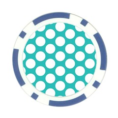 Turquoise Polkadot Pattern Poker Chip from ArtsNow.com Front