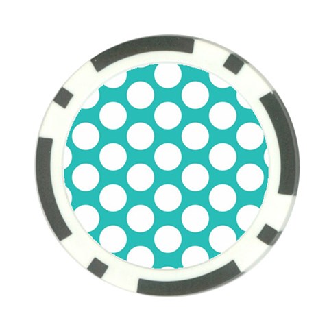 Turquoise Polkadot Pattern Poker Chip from ArtsNow.com Back