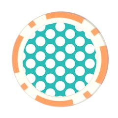 Turquoise Polkadot Pattern Poker Chip from ArtsNow.com Back