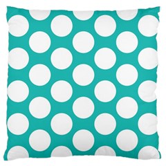 Turquoise Polkadot Pattern Large Cushion Case (Two Sided)  from ArtsNow.com Front