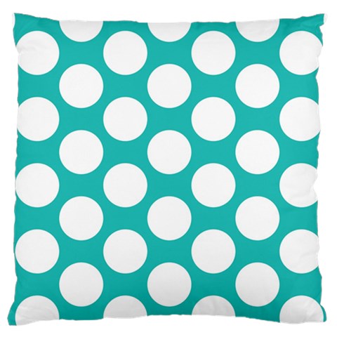 Turquoise Polkadot Pattern Large Cushion Case (Two Sided)  from ArtsNow.com Back