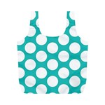 Turquoise Polkadot Pattern Reusable Bag (M)