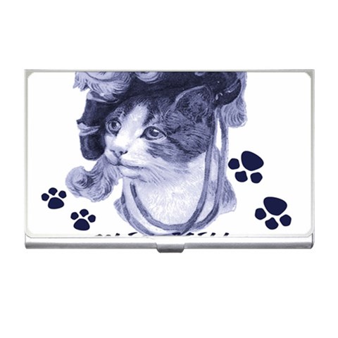 Miss Kitty blues Business Card Holder from ArtsNow.com Front