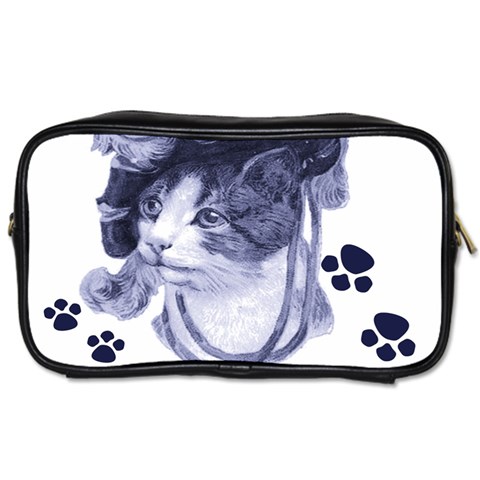 Miss Kitty blues Travel Toiletry Bag (One Side) from ArtsNow.com Front