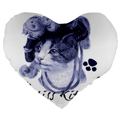 Miss Kitty blues 19  Premium Heart Shape Cushion from ArtsNow.com Front