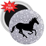 Unicorn on Starry Background 3  Button Magnet (10 pack)