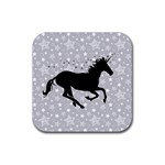 Unicorn on Starry Background Drink Coaster (Square)