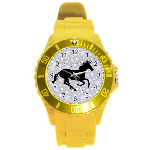 Unicorn on Starry Background Plastic Sport Watch (Large) from ArtsNow.com Front
