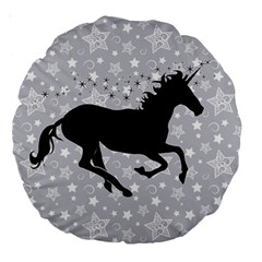 Unicorn on Starry Background 18  Premium Round Cushion  from ArtsNow.com Back