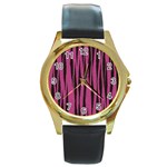 Tiger Round Gold Metal Watch