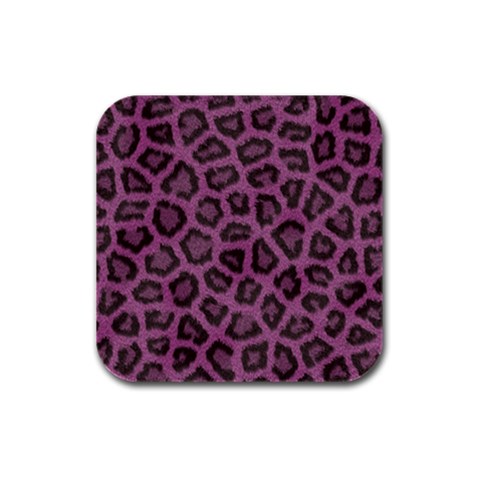 Leopard Rubber Square Coaster (4 pack) from ArtsNow.com Front