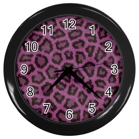 Leopard Wall Clock (Black) from ArtsNow.com Front