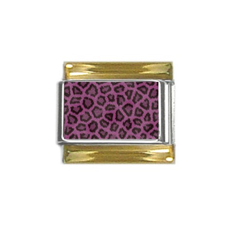 Leopard Gold Trim Italian Charm (9mm) from ArtsNow.com Front
