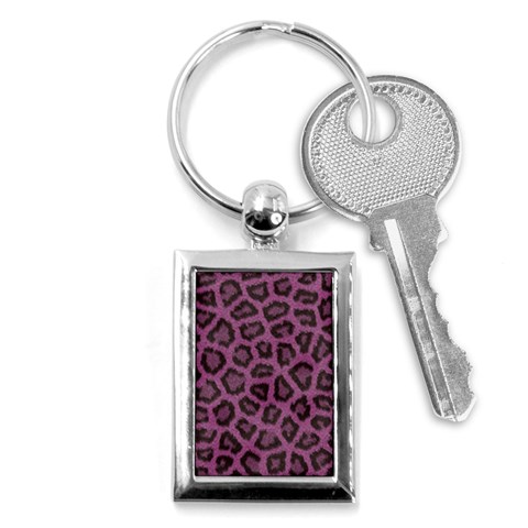 Leopard Key Chain (Rectangle) from ArtsNow.com Front