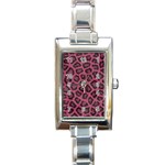 Leopard Rectangular Italian Charm Watch