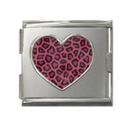 Leopard Mega Link Heart Italian Charm (18mm)