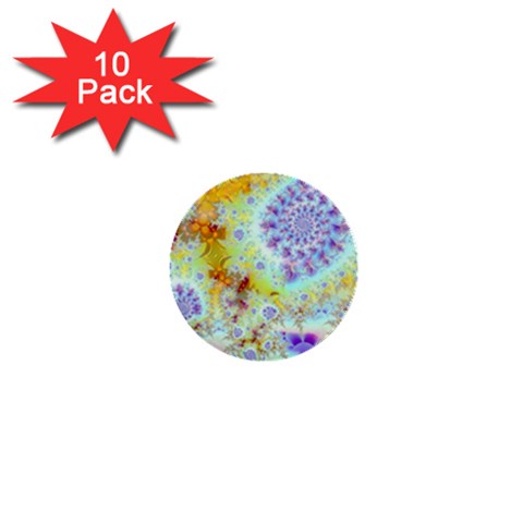 Golden Violet Sea Shells, Abstract Ocean 1  Mini Button (10 pack) from ArtsNow.com Front