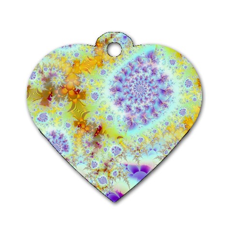 Golden Violet Sea Shells, Abstract Ocean Dog Tag Heart (Two Sided) from ArtsNow.com Front