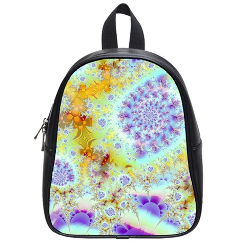 Golden Violet Sea Shells, Abstract Ocean School Bag (Small) from ArtsNow.com Front